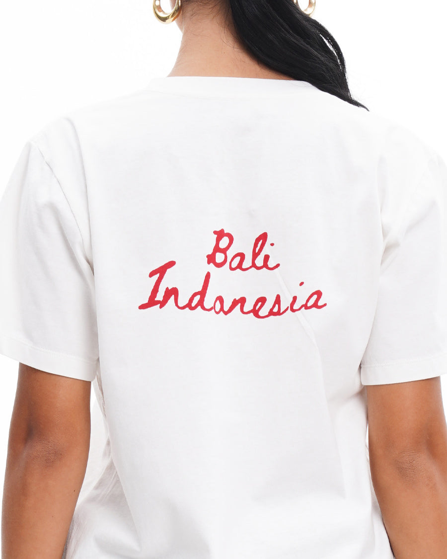 Isla T-Shirt Hibiscus on White