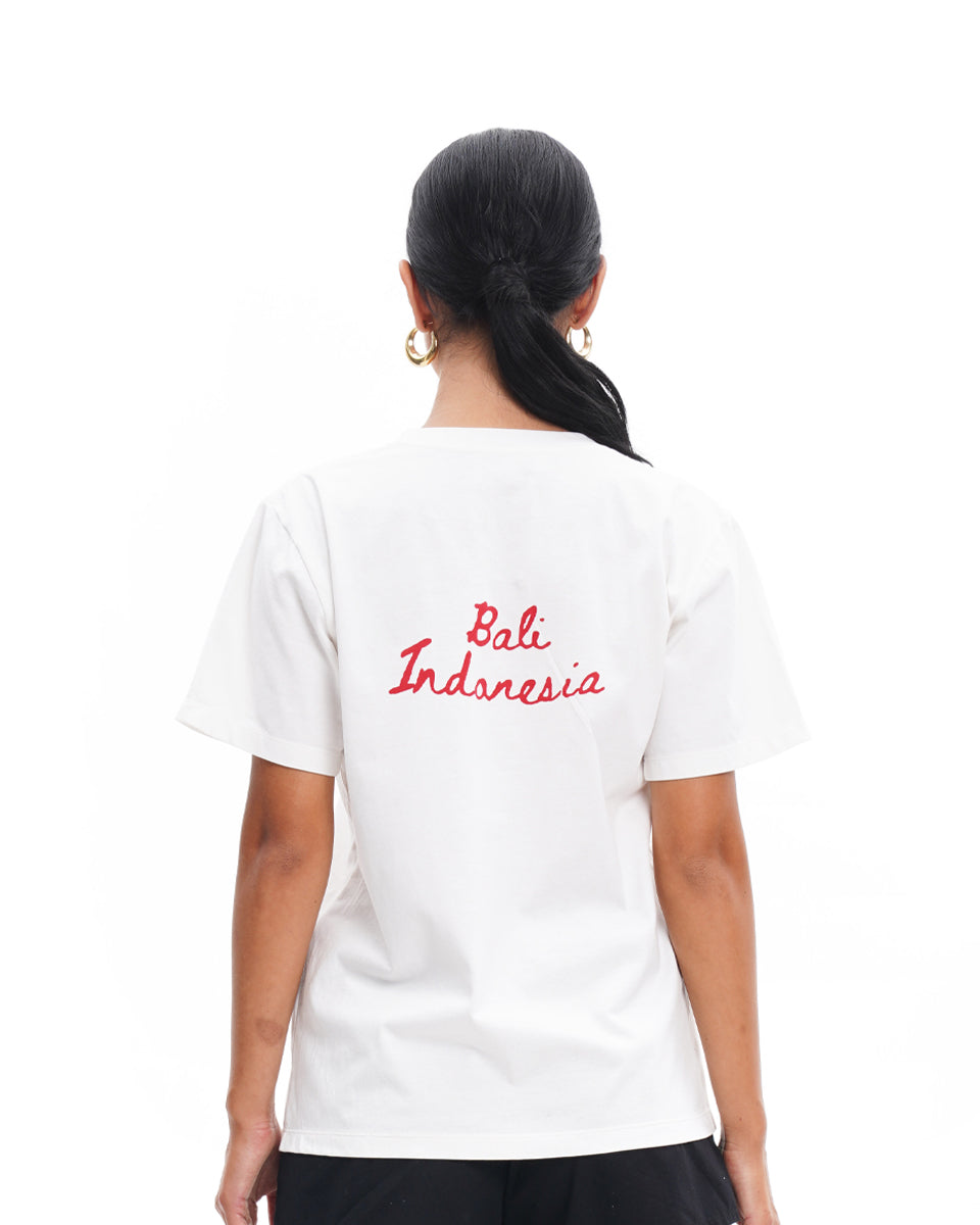 Isla T-Shirt Hibiscus on White